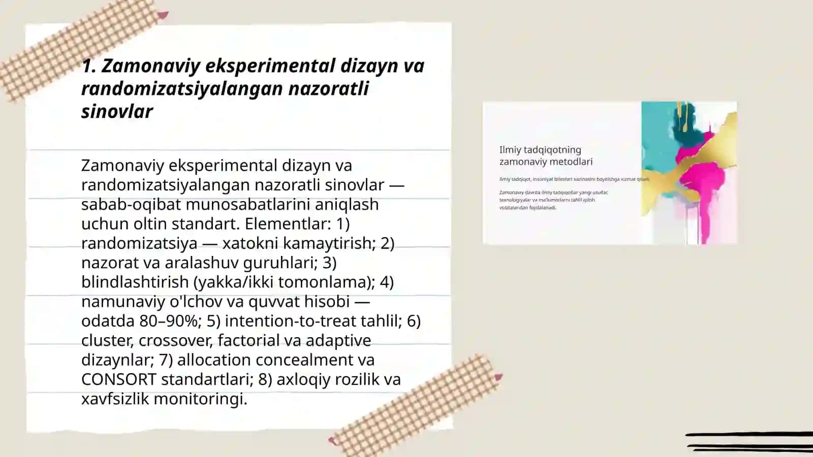 Zamonaviy Tadqiqot Usullari 3