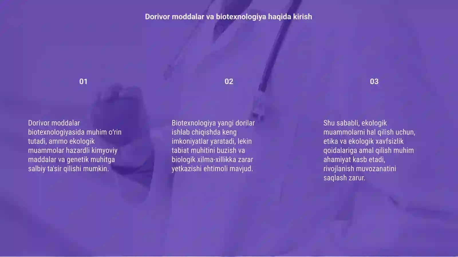 Dorivor moddalar biotexnologiyasining ekologik muammolari 3