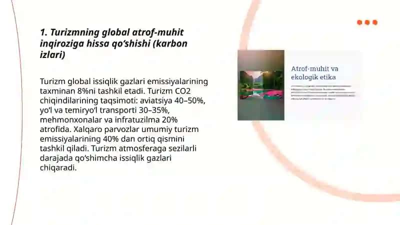 Turizm va global atrof muhit inqirozi 3
