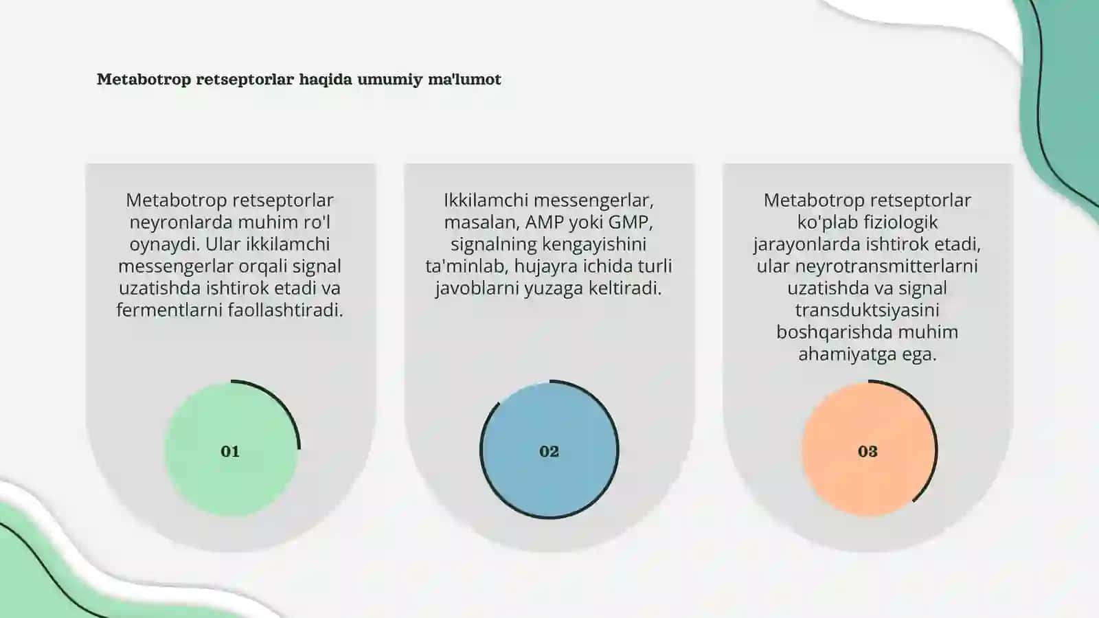 Metabotrop retseptorlar.Ikkilamchi mesengerlar 3