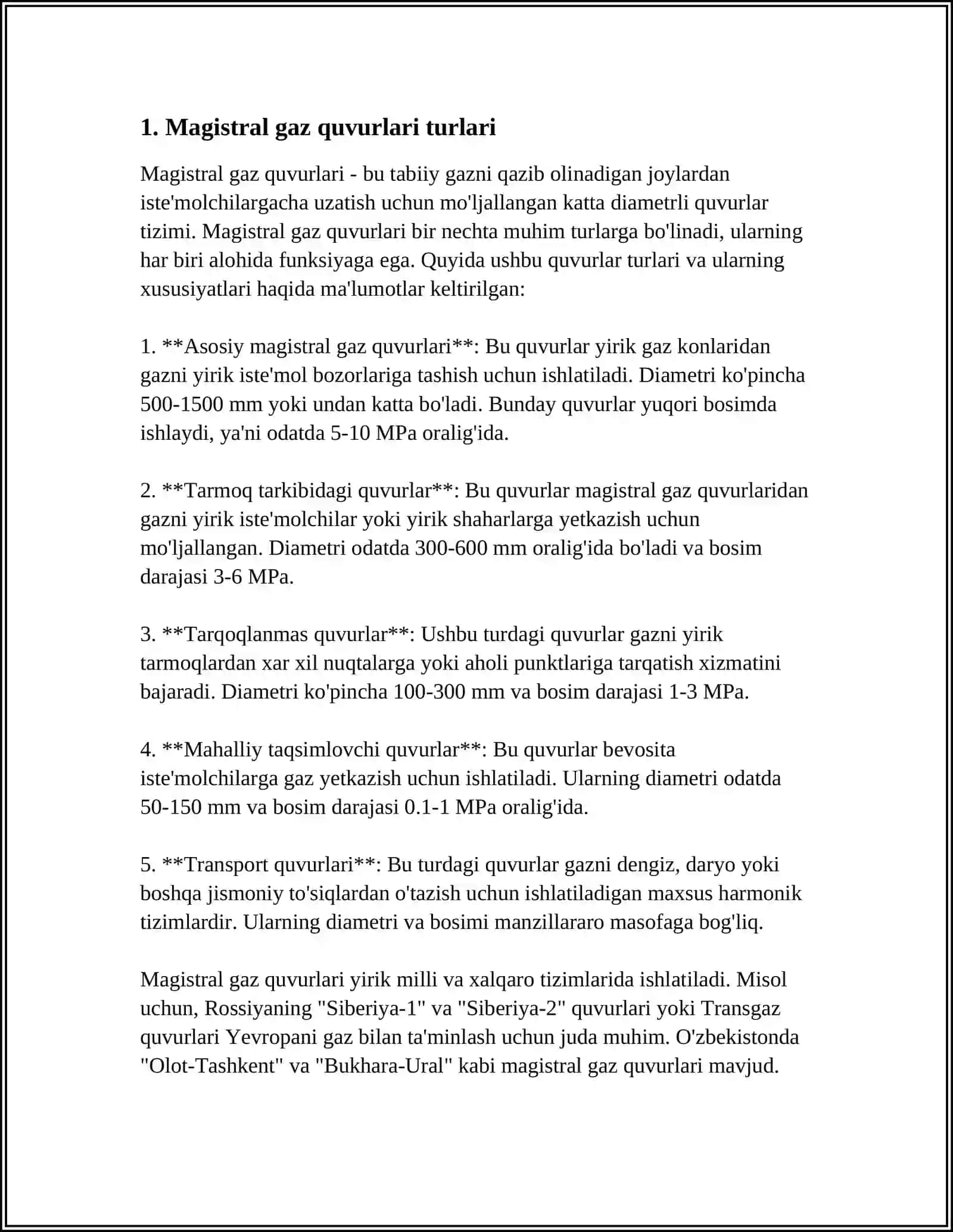 MAGISTRAL GAZ QUVURLARIDA KOMPRESSOR STANSITALARINI JOYLASHTIRISH 3