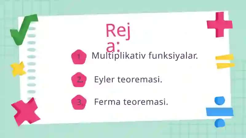 Algebra va sonlar nazariyasi 3