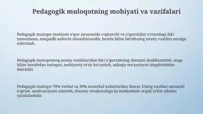Pedagogik muloqotning oʻziga hos xususiyatlari va funksiyalari 3