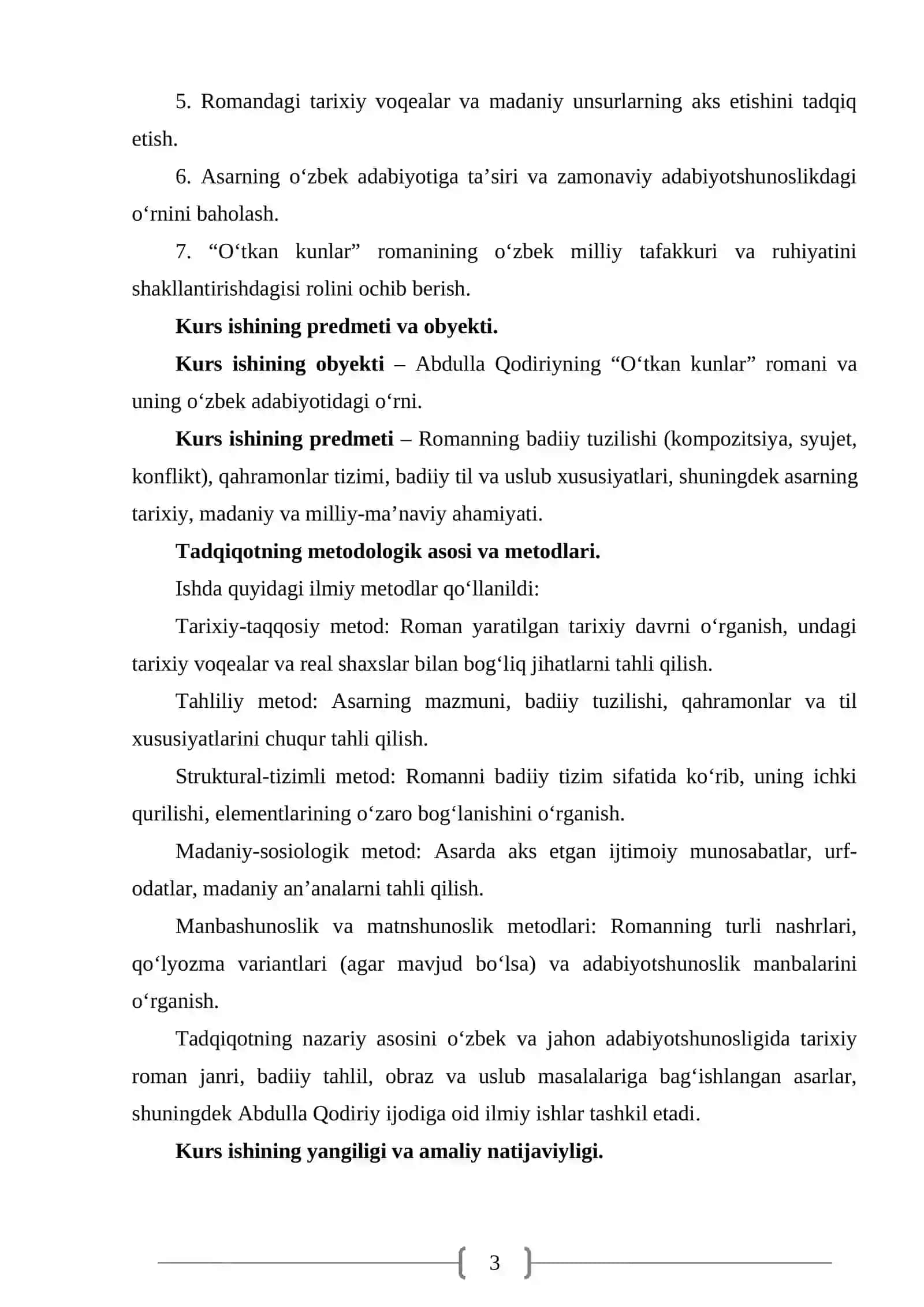 Abdulla Qodiriyning “Oʻtkan kunlar” romani 3