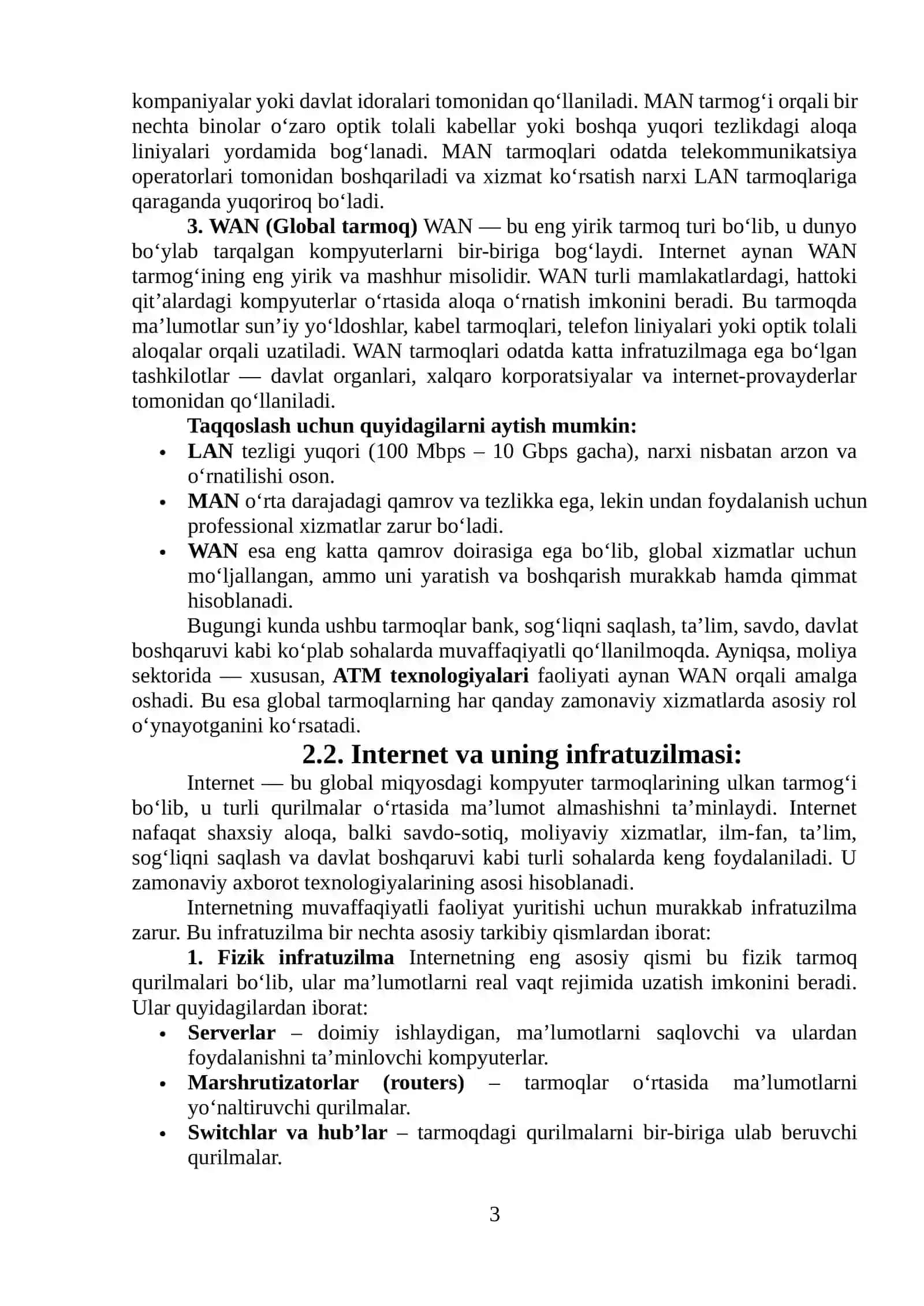 Global komputer tarmoqlari.ATM texnologiyasi 3
