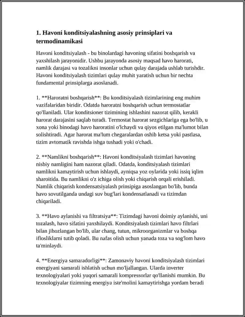 Havoni Konditsiyalash 3