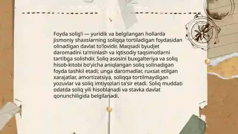 Foyda soligʻi 3