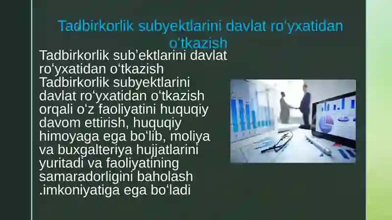 Tadbirkorlik subyektlarini davlatroʻyxatidanoʻtkazish 3