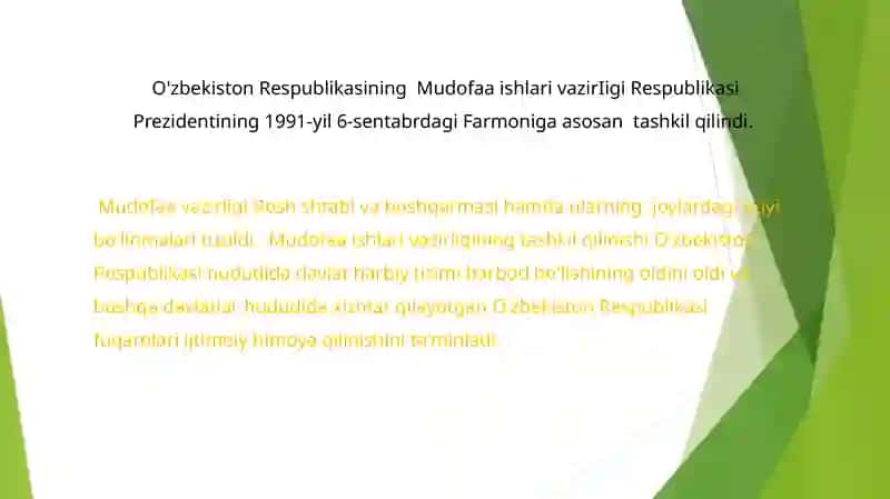 O’zbekiston Respublikasi Qurolli kuchlarini tashkil etish 3