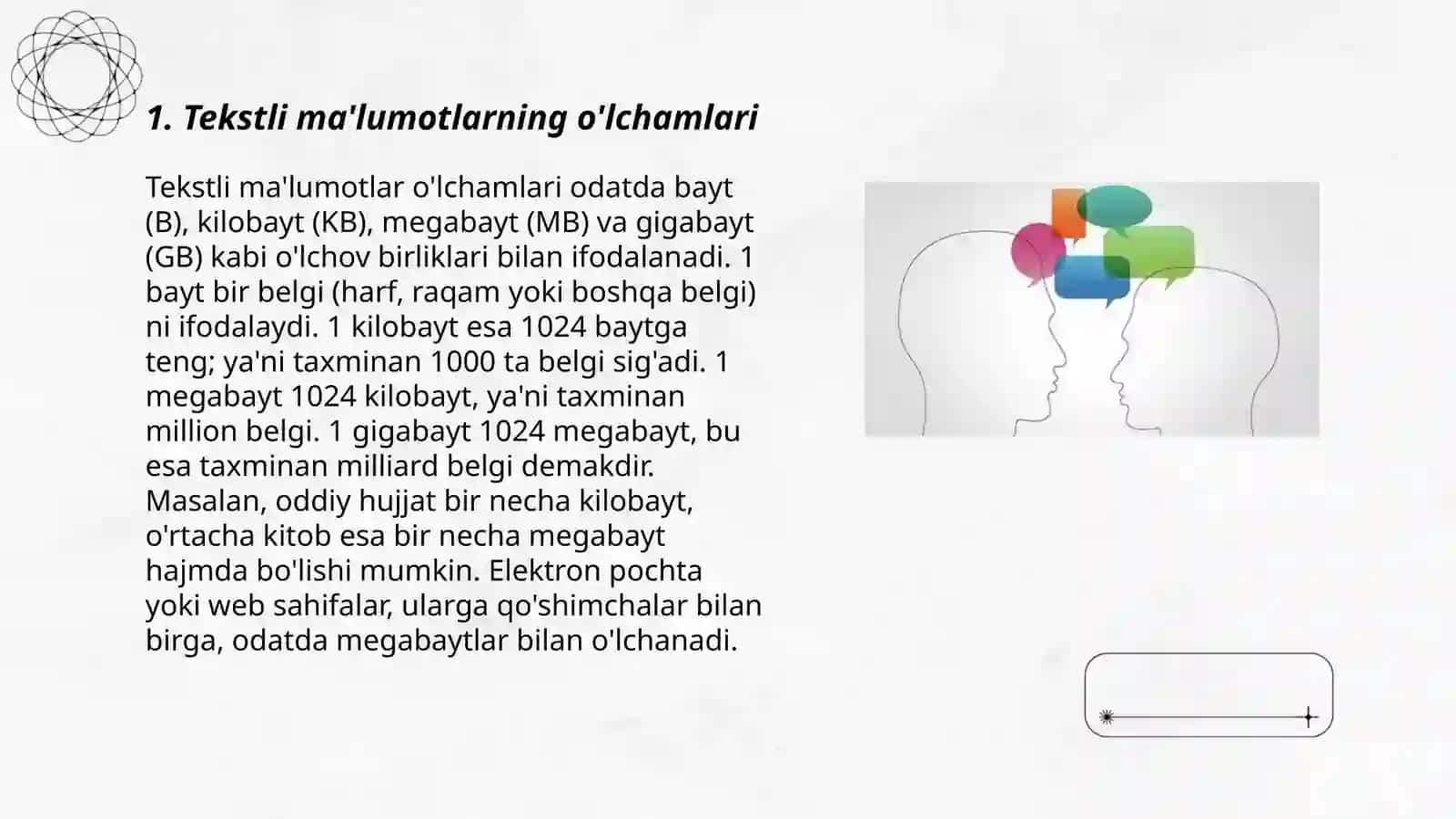 Tekstli, dawis ha'm grafik informaciyalar o'lshemleri 3