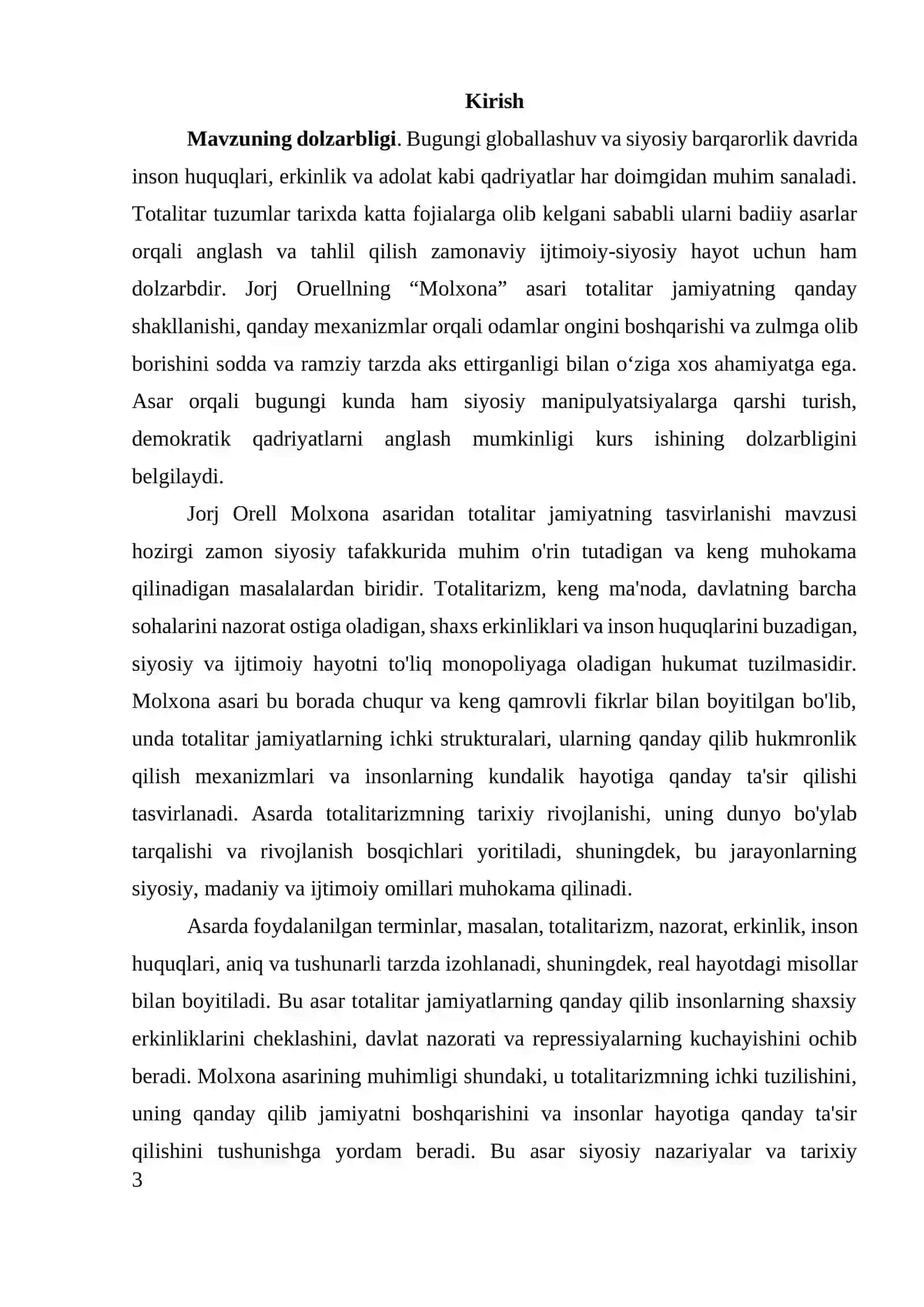 JORJ ORUELL MOLXONA ASARIDA TOTALITAR JAMIYAT TASVIRLANISHI 3