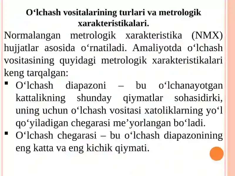 O'lchov vositalari turlari va usullari 3