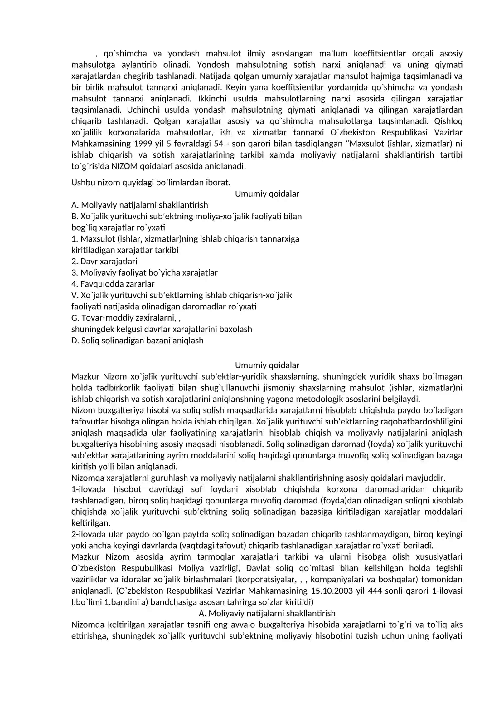 Tannarxi va mahsulot tannarxi 3