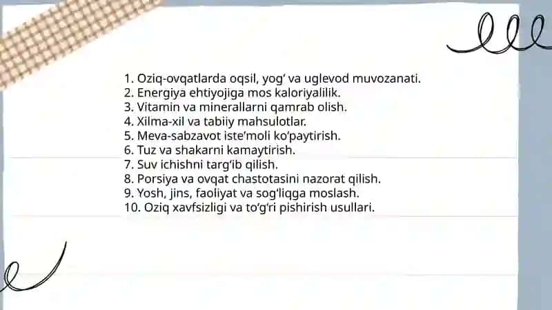 Ovqat ratsionini tuzish 3