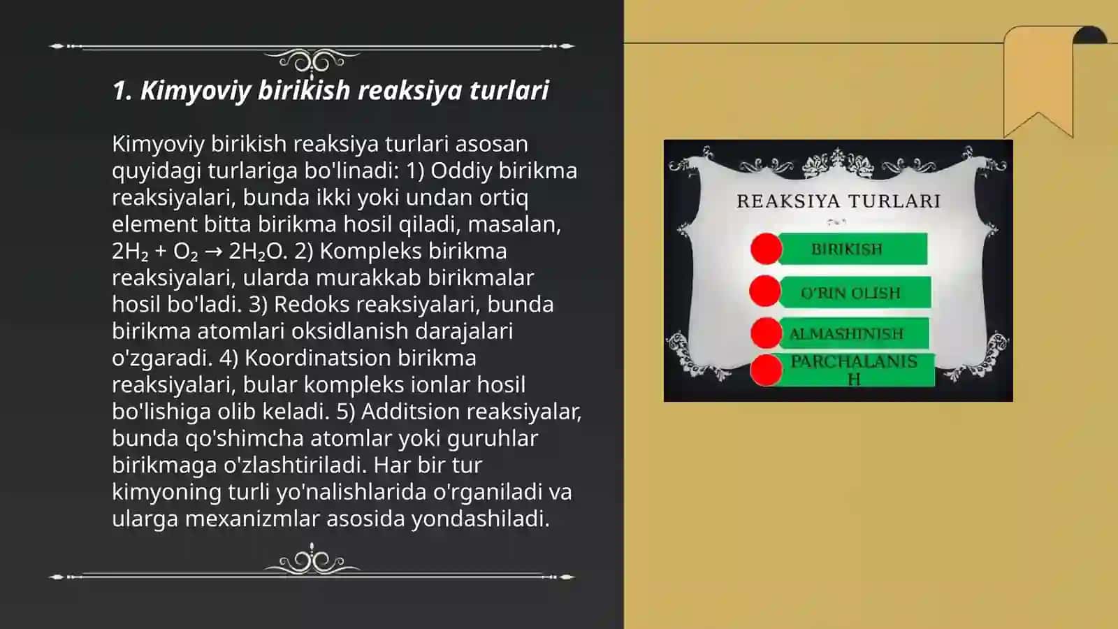 Kimyoviy reaksiya turlari 3