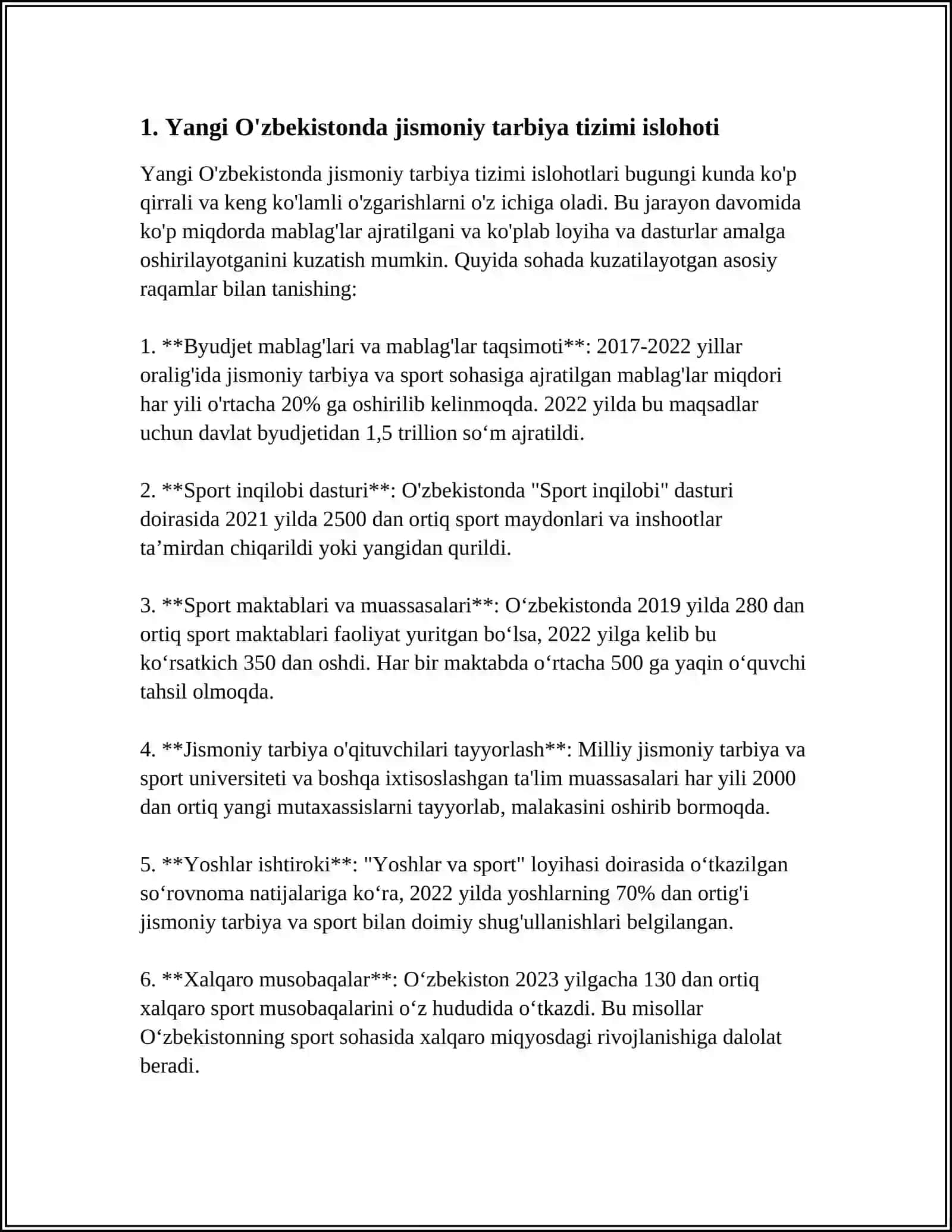 ENG YANGI OZBEKISTONDA JISMONIY TARBIYA 3
