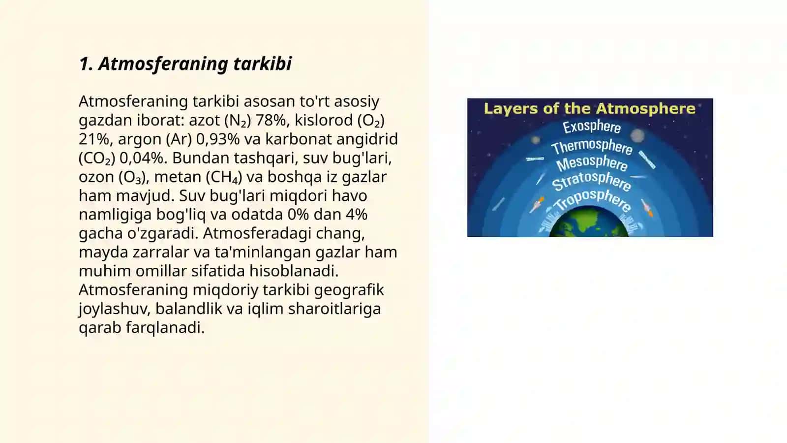 Atmosfera qavatlariga taʼrif 3
