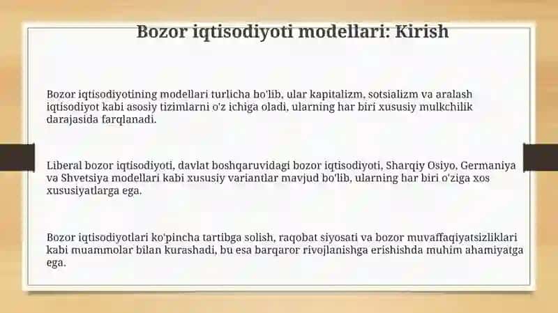 Bozor iqtisodiyoti modellari 3