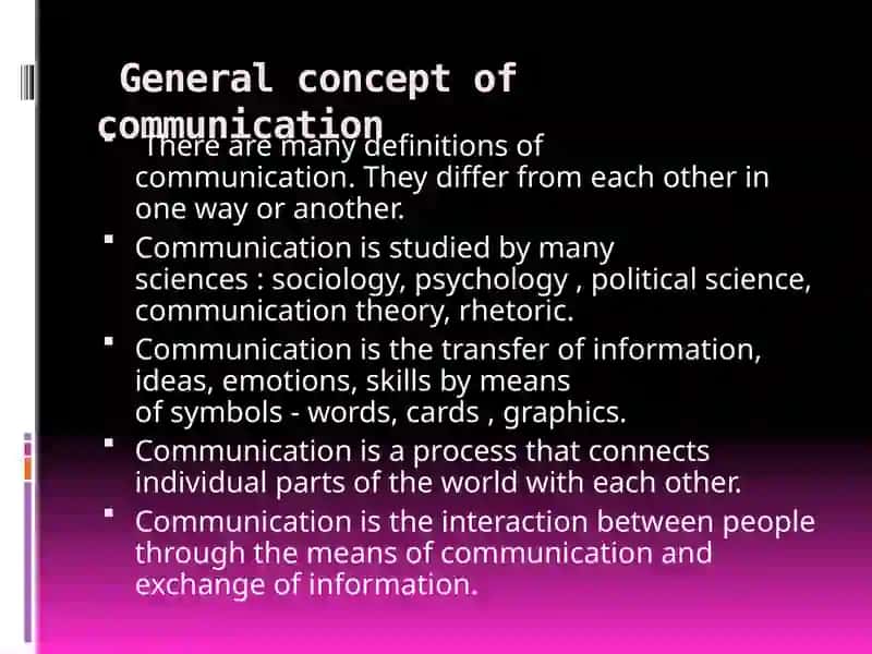 Kinds of communication in FLT 3