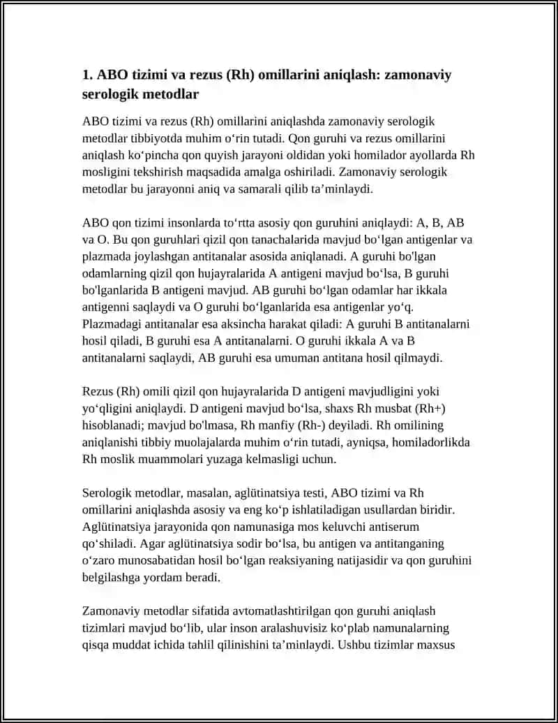 Qon Guruhi va Rezus Omillari 3