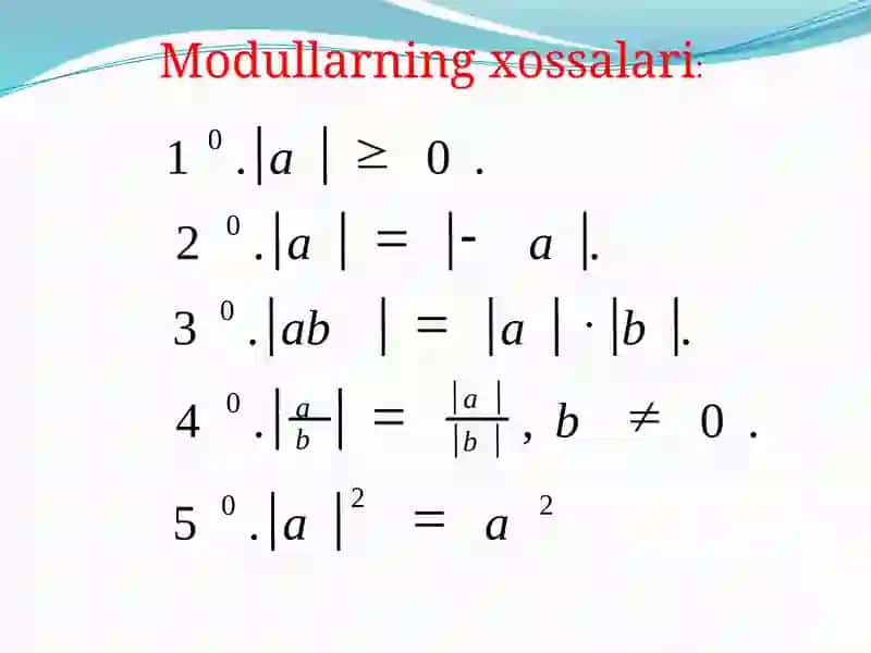 Modulli tenglamalar va tengsizliklar 3