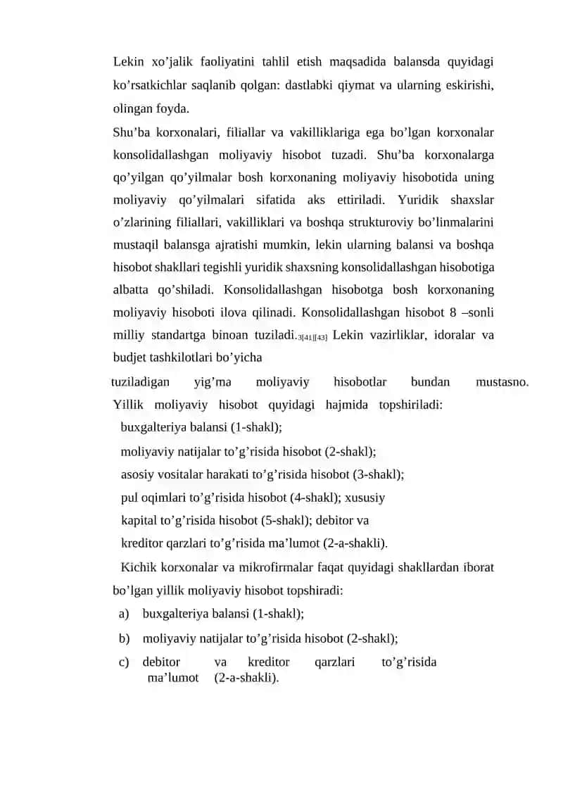 Moliyaviy hisobot (Financial Report) 3