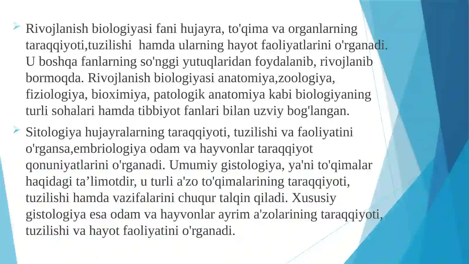 Rivojlanish biologiyasi 3