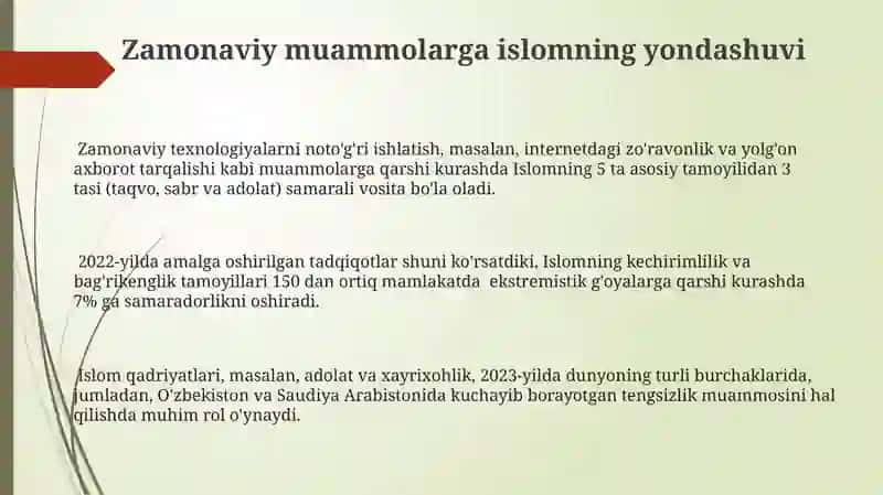 Islom qadriyatlari va marifatining hozirgi davrdagi ahamiyati 3