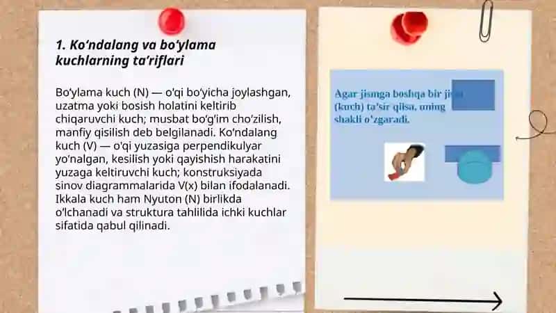 Koʻndalang kuch boʻylama kuch tasirini hisoblash 3