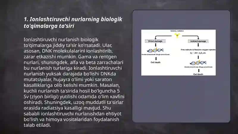 Ionlashtiruvchi nurlar biologik effekti 3