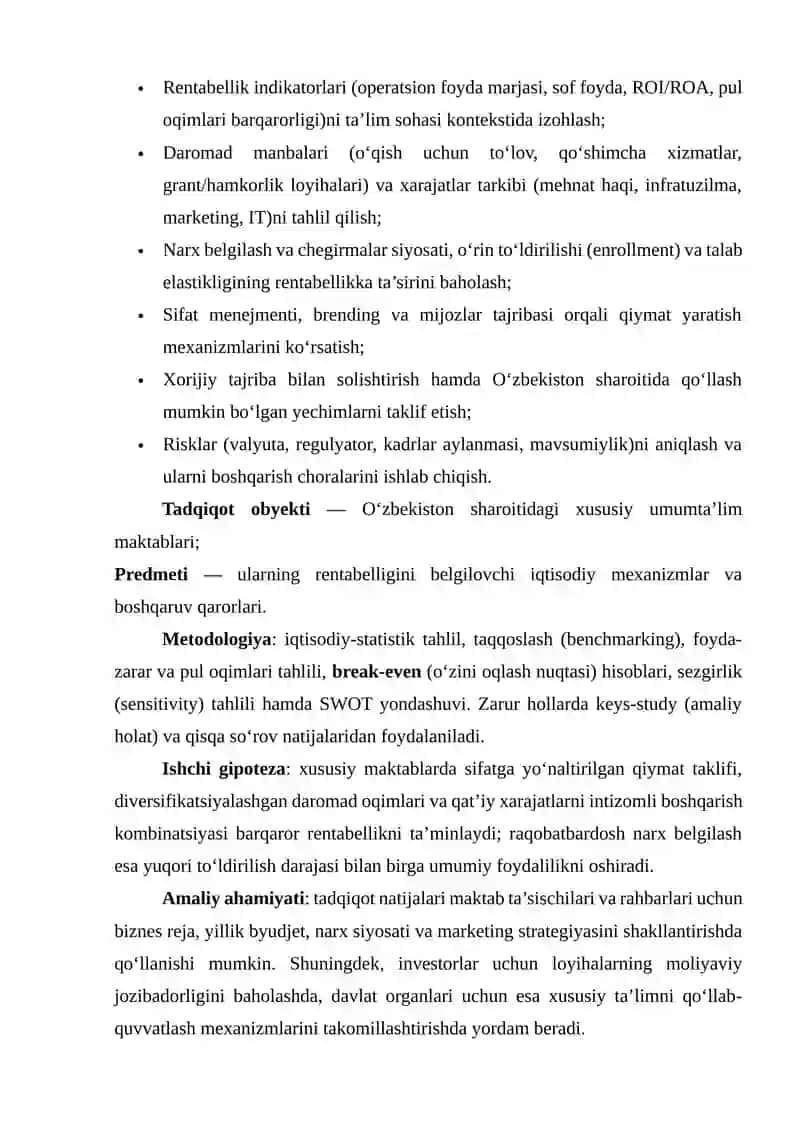 Xususiy Maktablarda Rentabellik 3