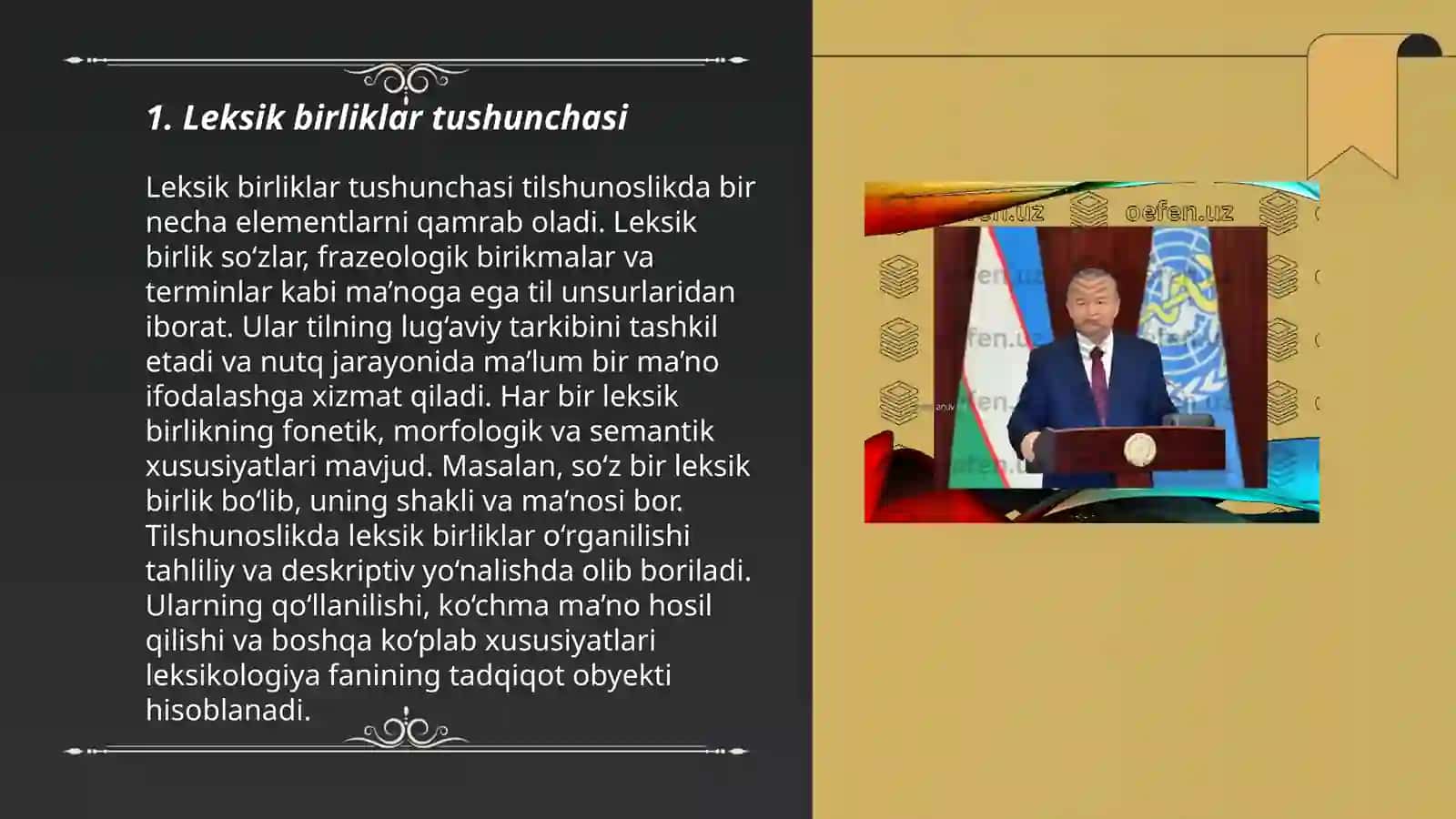 O'zbek tilining leksik sathi 3