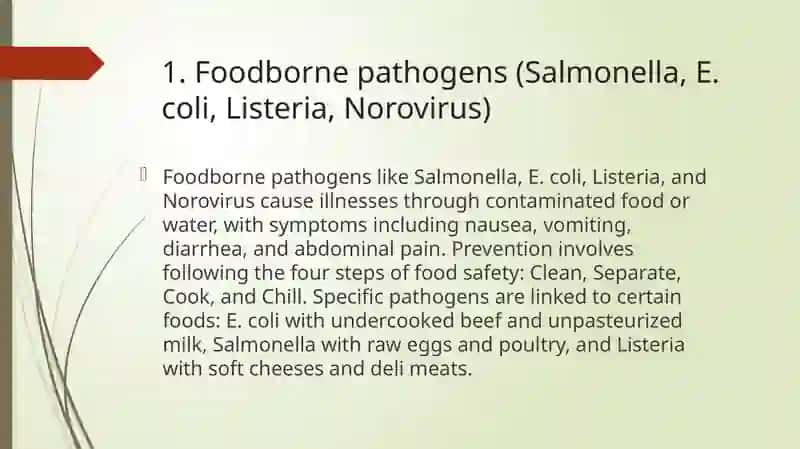 FOOD SAFETY AND HEALTH RISKS 3