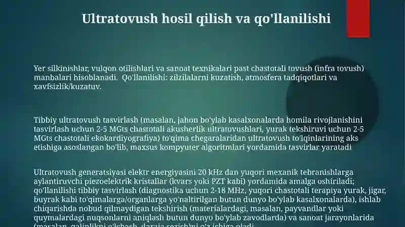 Ultratovushlar va infratovushlar 3