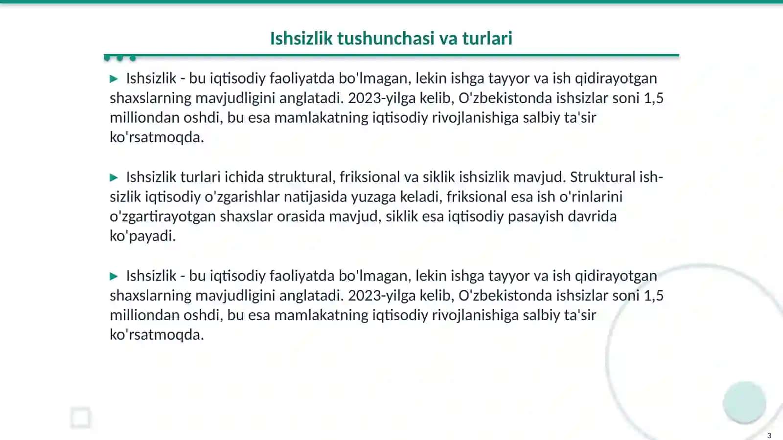Ishsizlik va inflyatsiya 3
