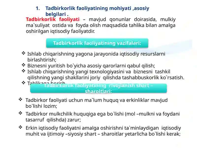 Tadbirkorlik kapitali va uning harakati 3