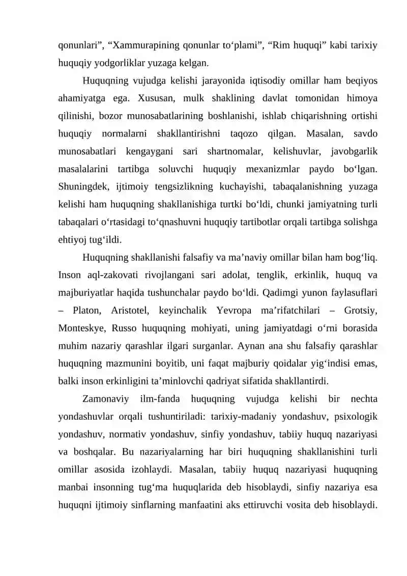 Huquqning vujudga kelishi 3