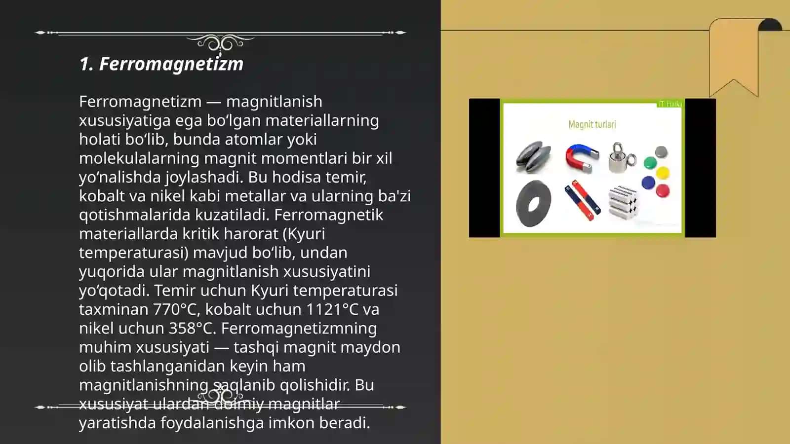 Moddalarning magnit xususiyatlari 3