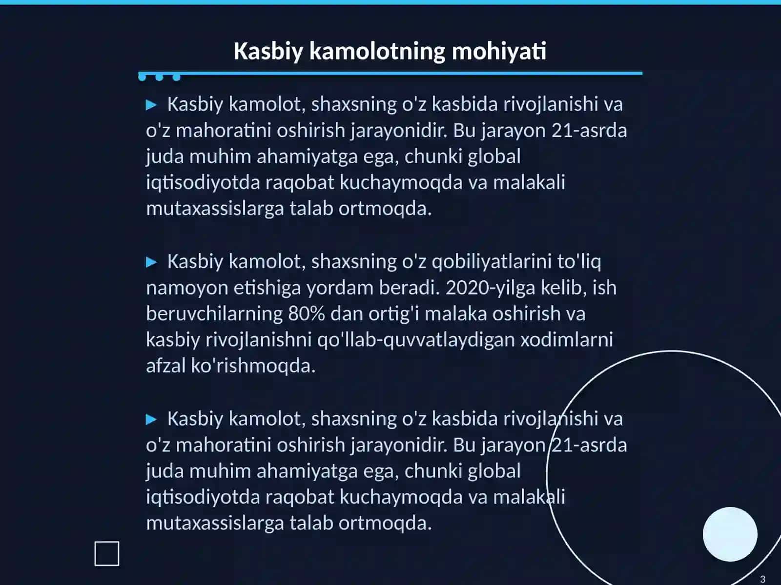 Shaxsni kasbiy kamoloti 3