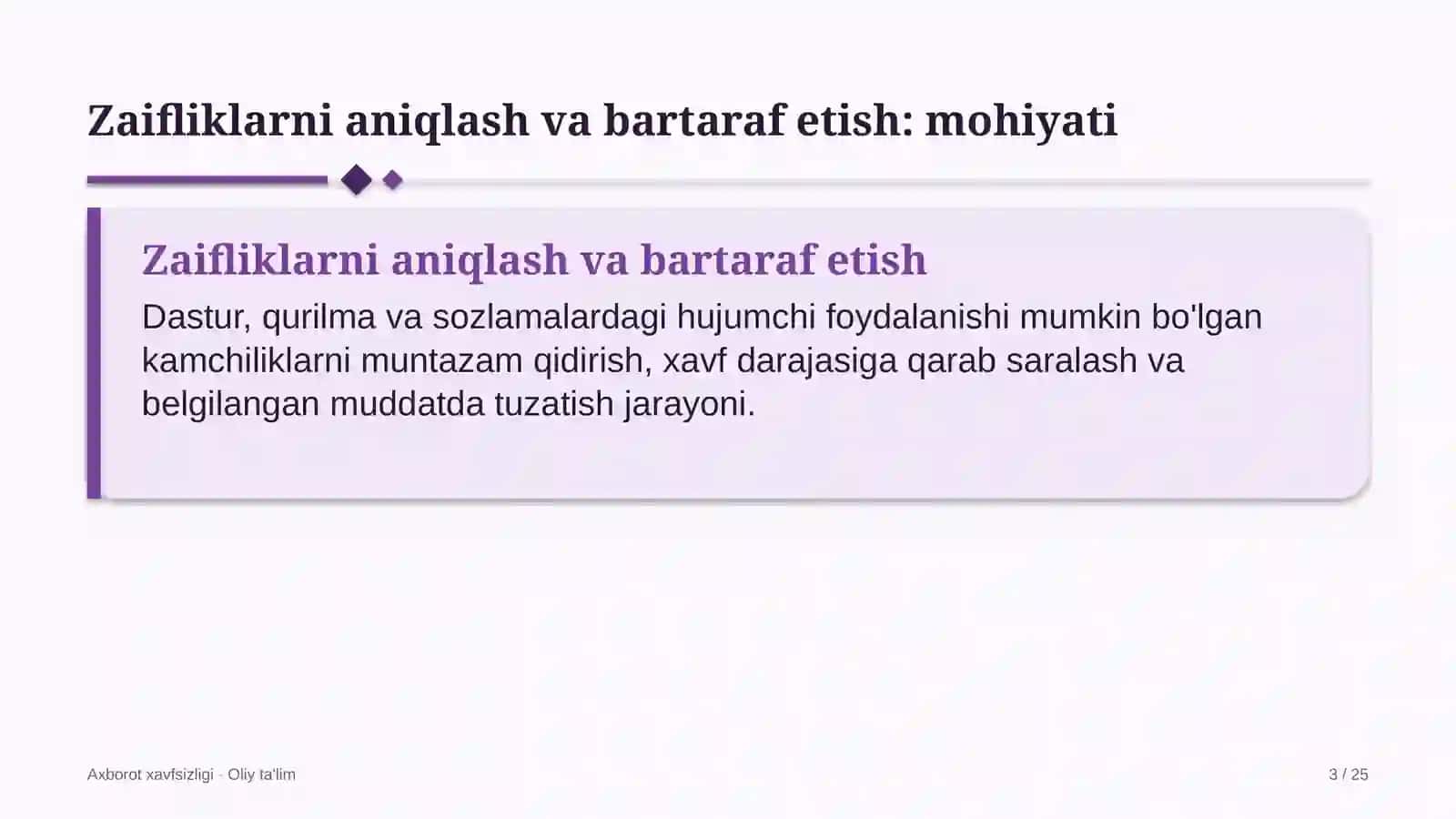 suzish havzalarida zaifliklarni aniqlash va bartaraf etish 6017 3