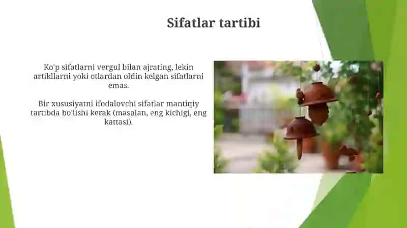 Shaxs sifatlaridan foydalanish 3
