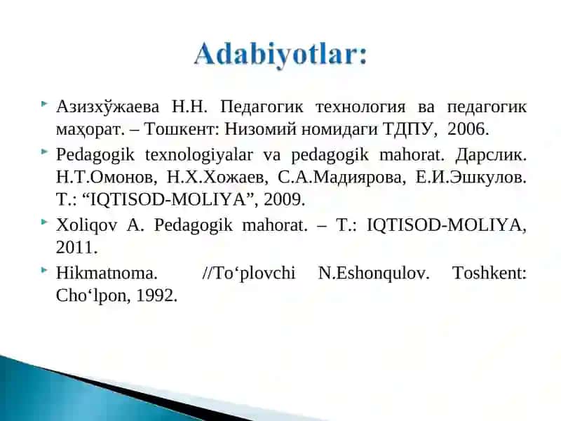 Педагогик фаолият, моҳияти, тузилиши, турлари 3