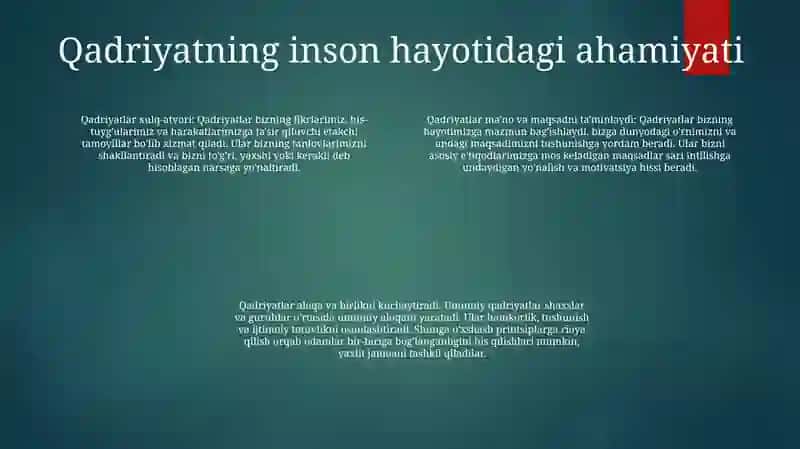 Qadriyat Tushunchasining MaʼNosi Va Uning Umumiy Tasnifi 3