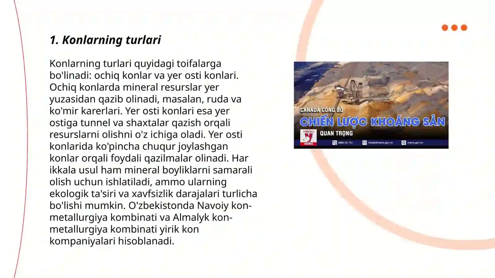 Konlar va foydali qazilmalar haqida 3