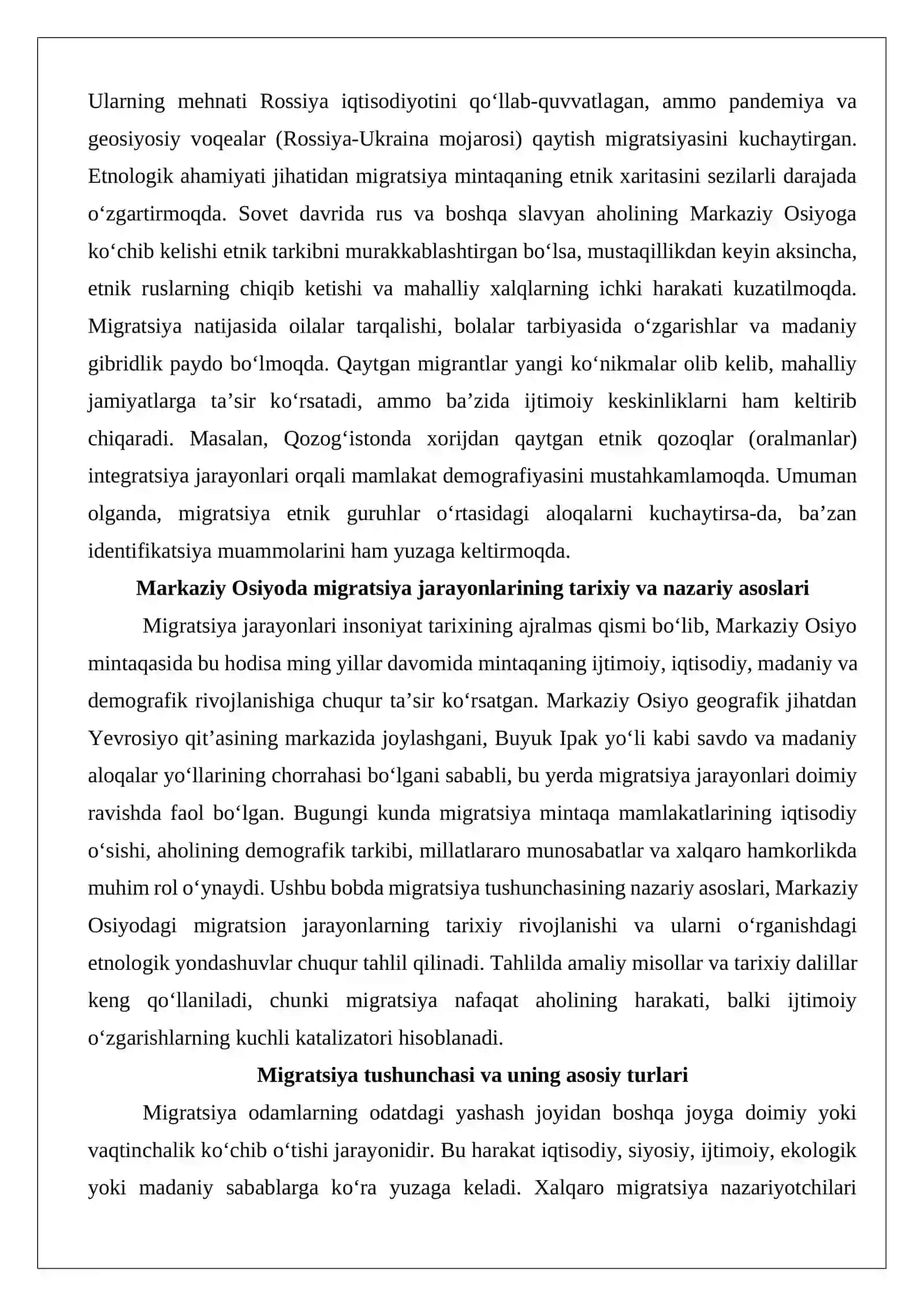 Markaziy Osiyo migratsion jarayonlarning o‘sib borishi 3