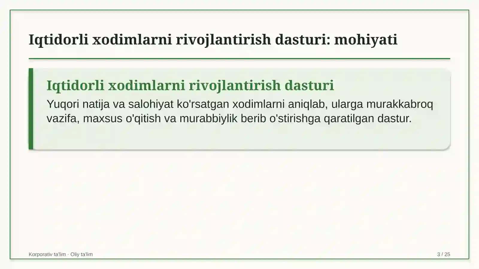 meva sabzavot savdosida iqtidorli xodimlarni rivojlantirish dasturi 1203 3