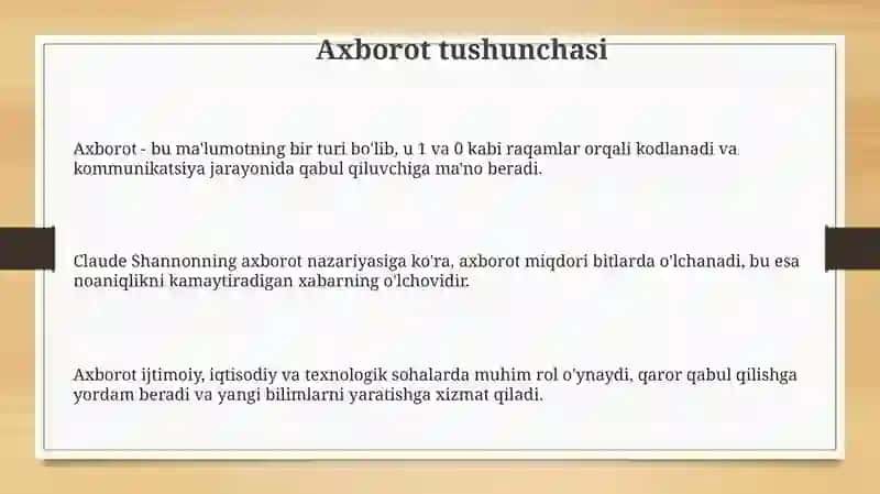 Axborot tushunchasi 3