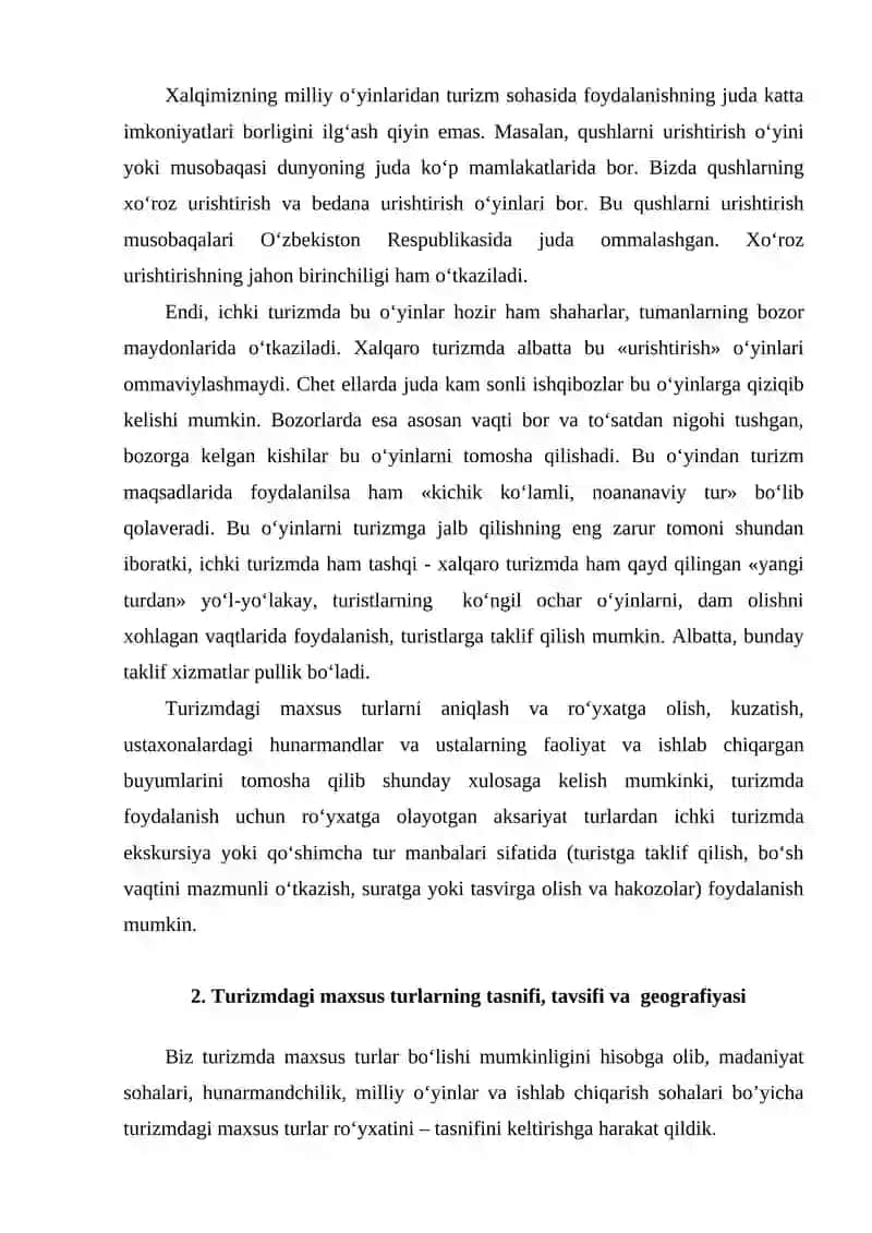 Turizmda maxsus turlar 3