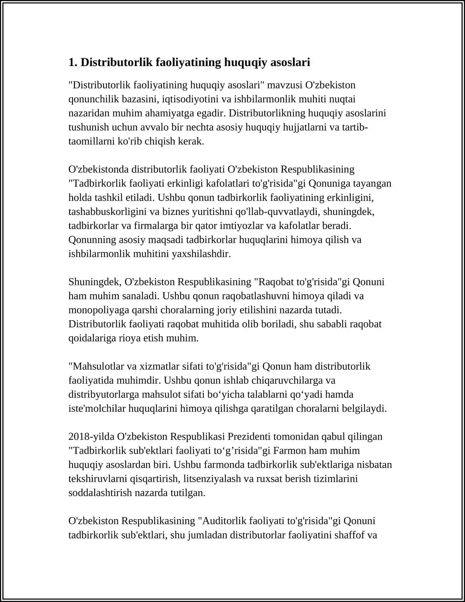 DISTRIBYUTORLIK FAOLIYATI. FARMASEVTIK OMBOR 3