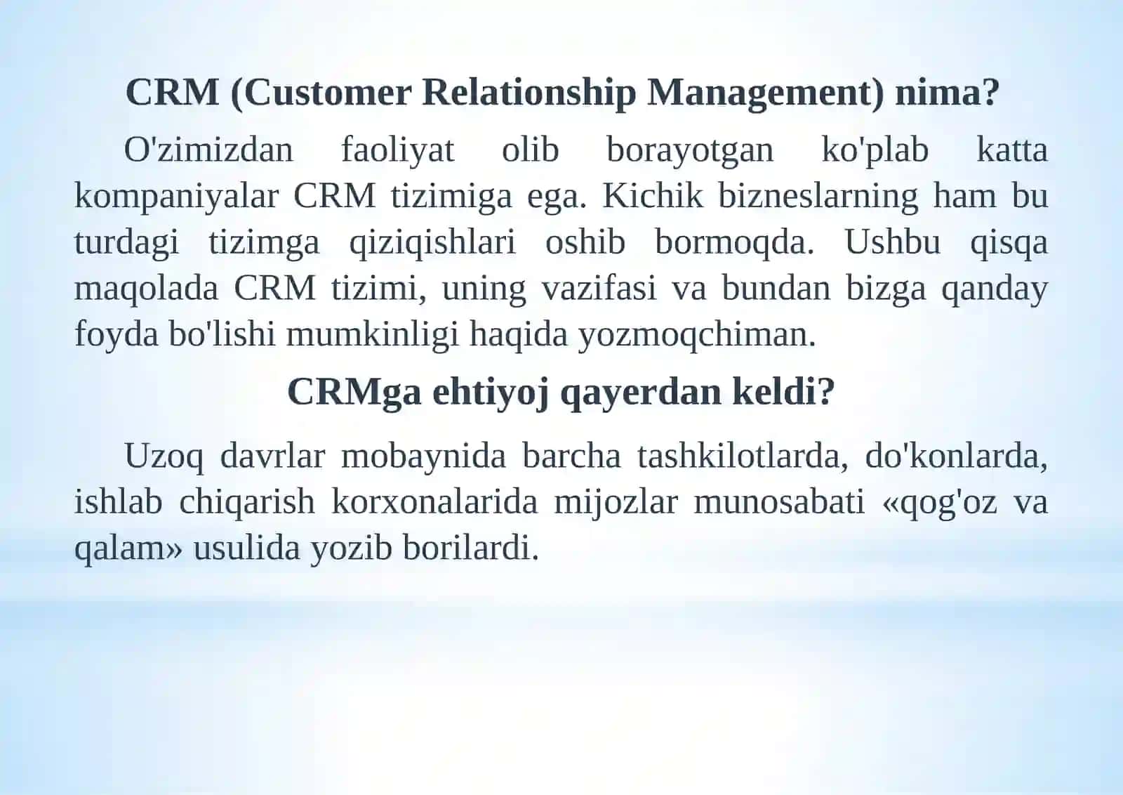 CRM va uning imkoniyatlari 3